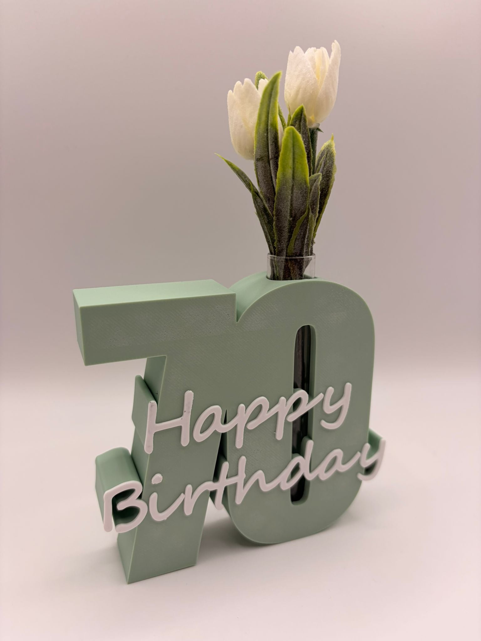 Personalisierbare Geburtstagszahl mit Reagenzglas - 3D Geschenkidee