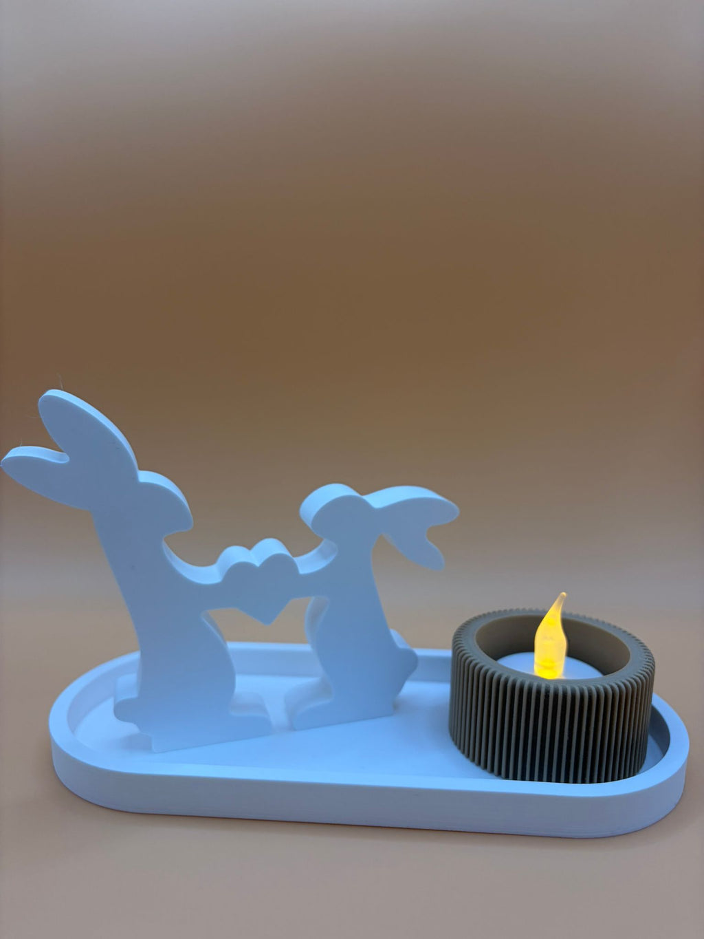 Modernes Osterdeko-Set – Hasenpaar mit Herz Hasendeko