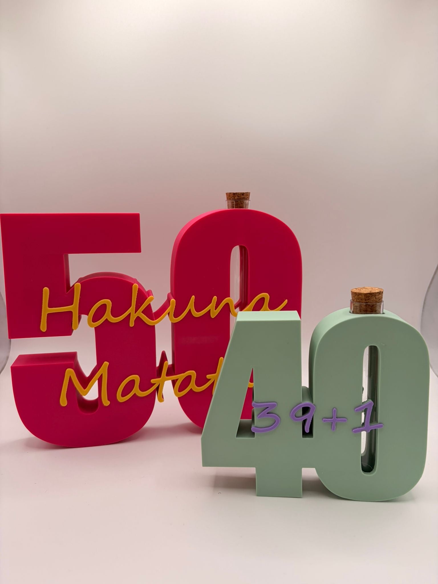 XL Personalisierbare Geburtstagszahl mit Reagenzglas 15 cm - 3D Geschenkidee