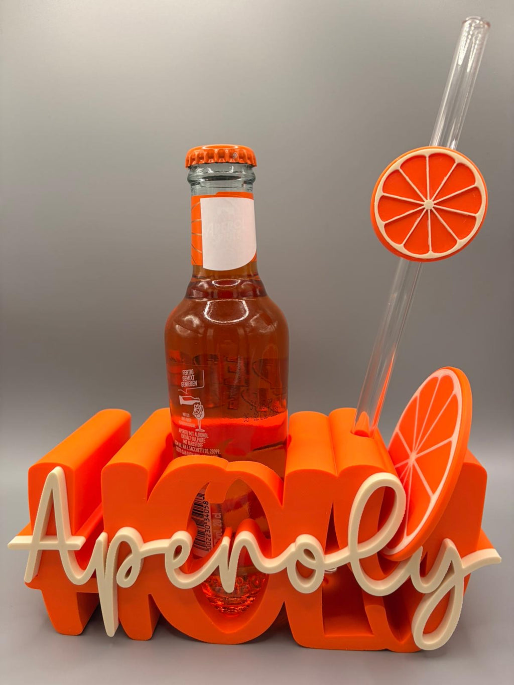 Holy Aperoly Flaschenhalter mit Glasstrohhalm – 3D-gedruckt
