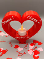 Personalisiertes Herz mit LED Teelicht - geschenk für Valentinstag personalisiert