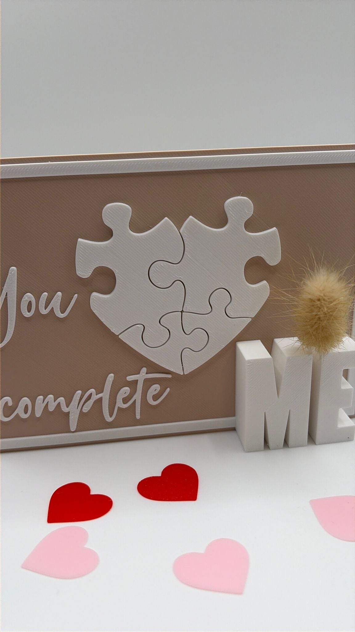 You complete me – Puzzle-Herz Aufsteller mit Figuren