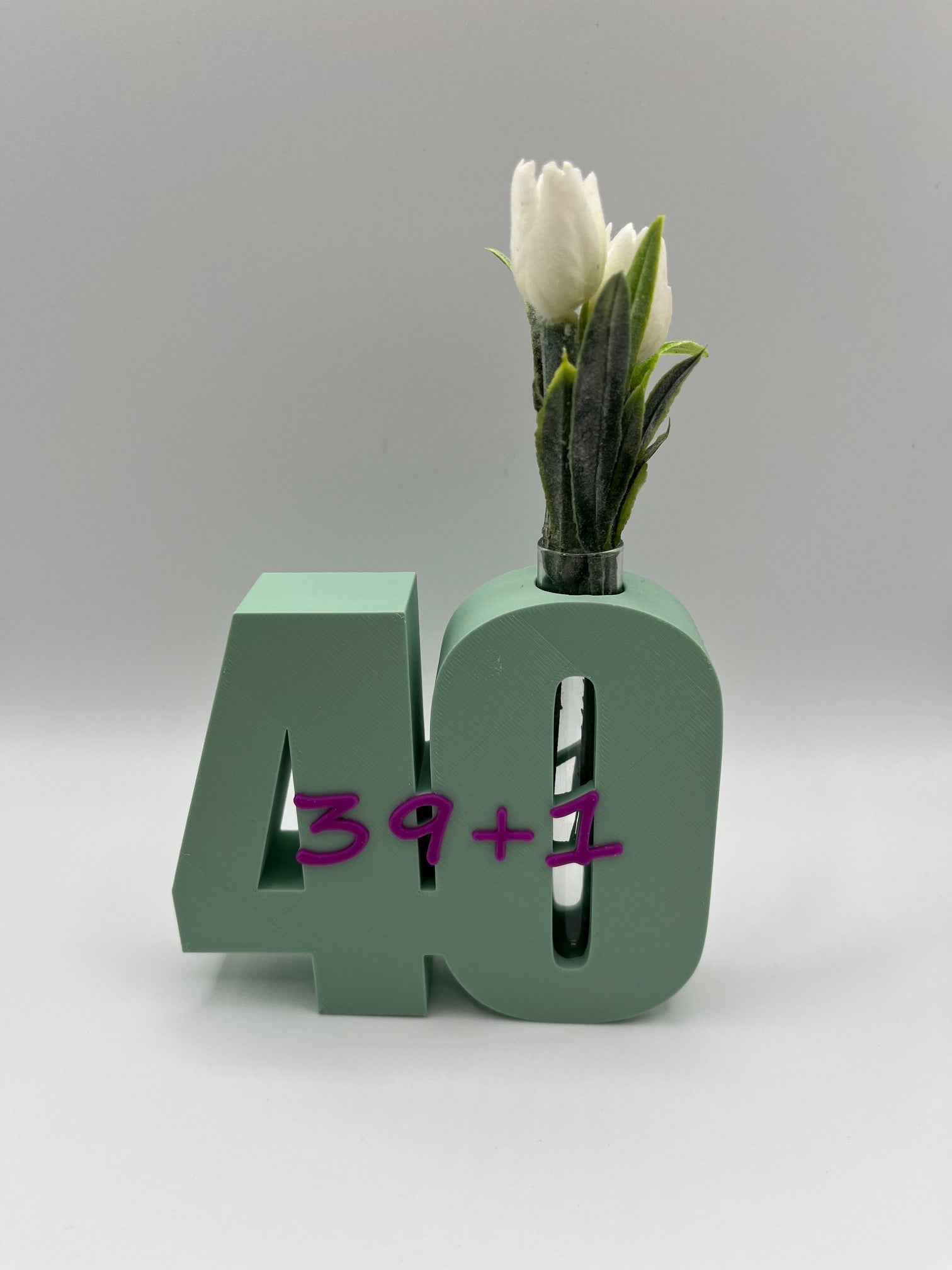 Personalisierbare Geburtstagszahl mit Reagenzglas - 3D Geschenkidee