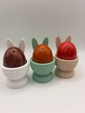 Osterhasen Eierbecher 3er Set - Süße Osterdeko für den Frühstückstisch