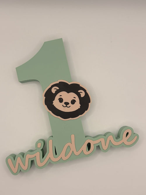 1. Geburtstag Wildone Aufsteller - Löwen Design