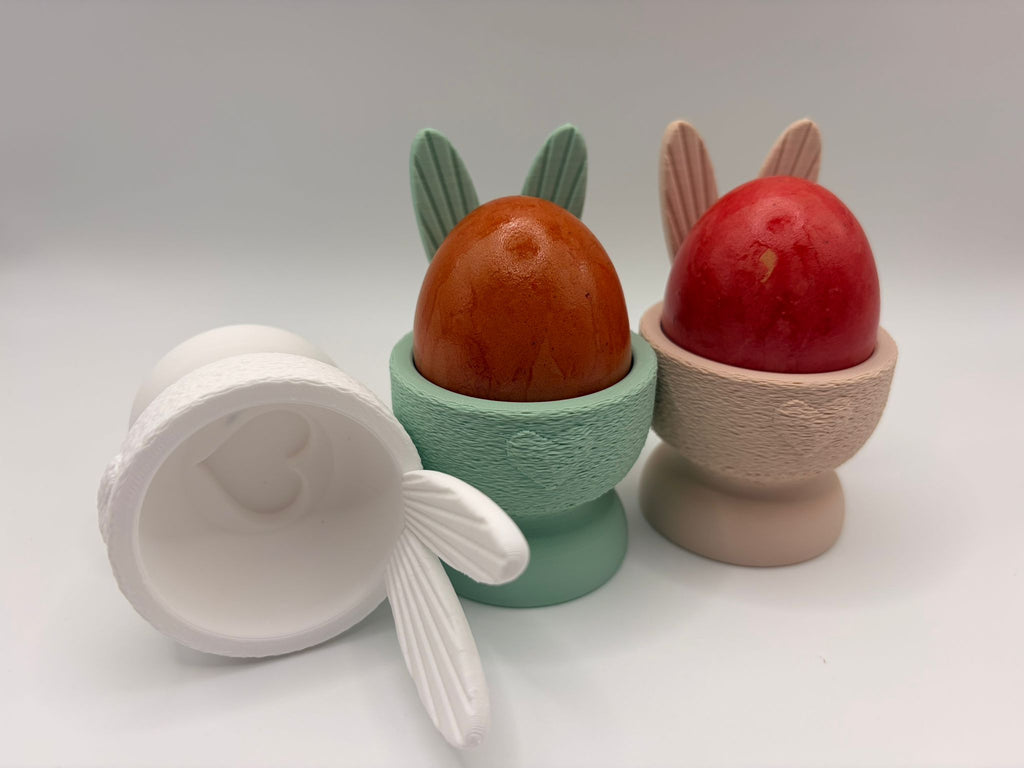 Osterhasen Eierbecher 3er Set - Süße Osterdeko für den Frühstückstisch