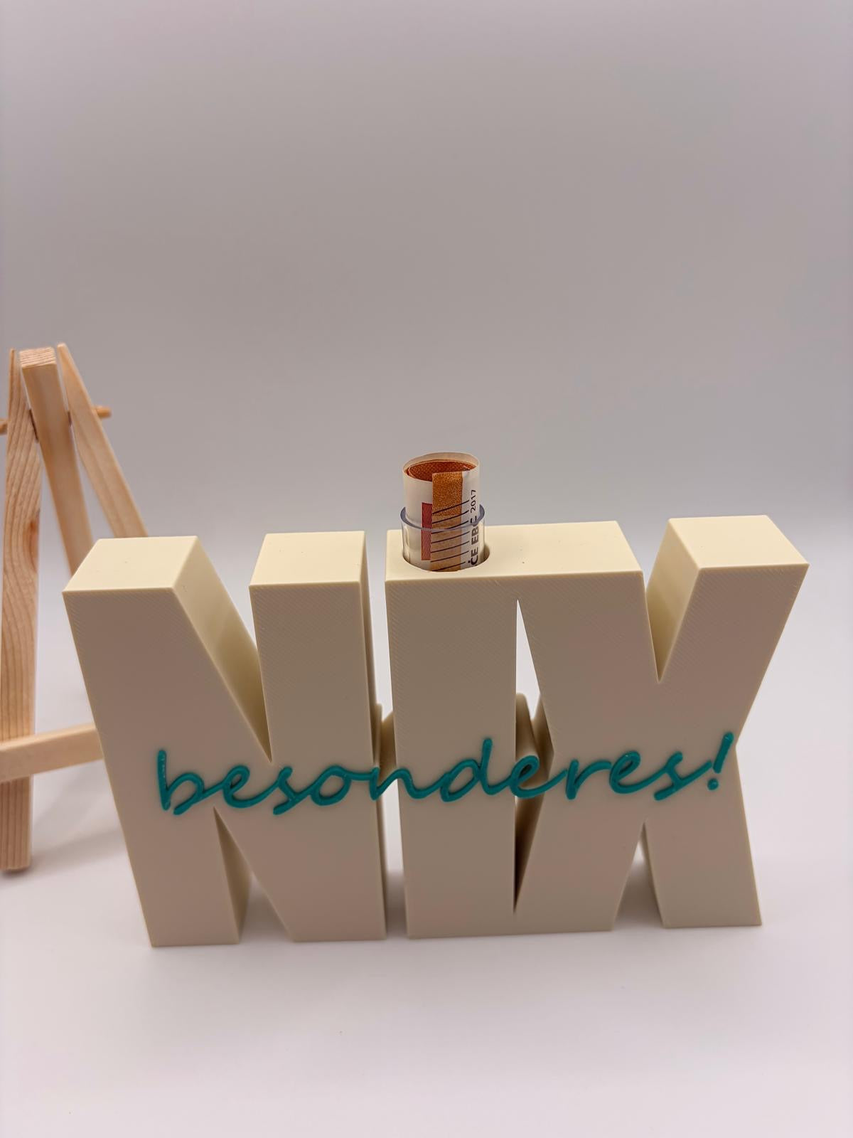 NIX Aufsteller mit Reagenzglas - Personalisierbare Geschenkidee