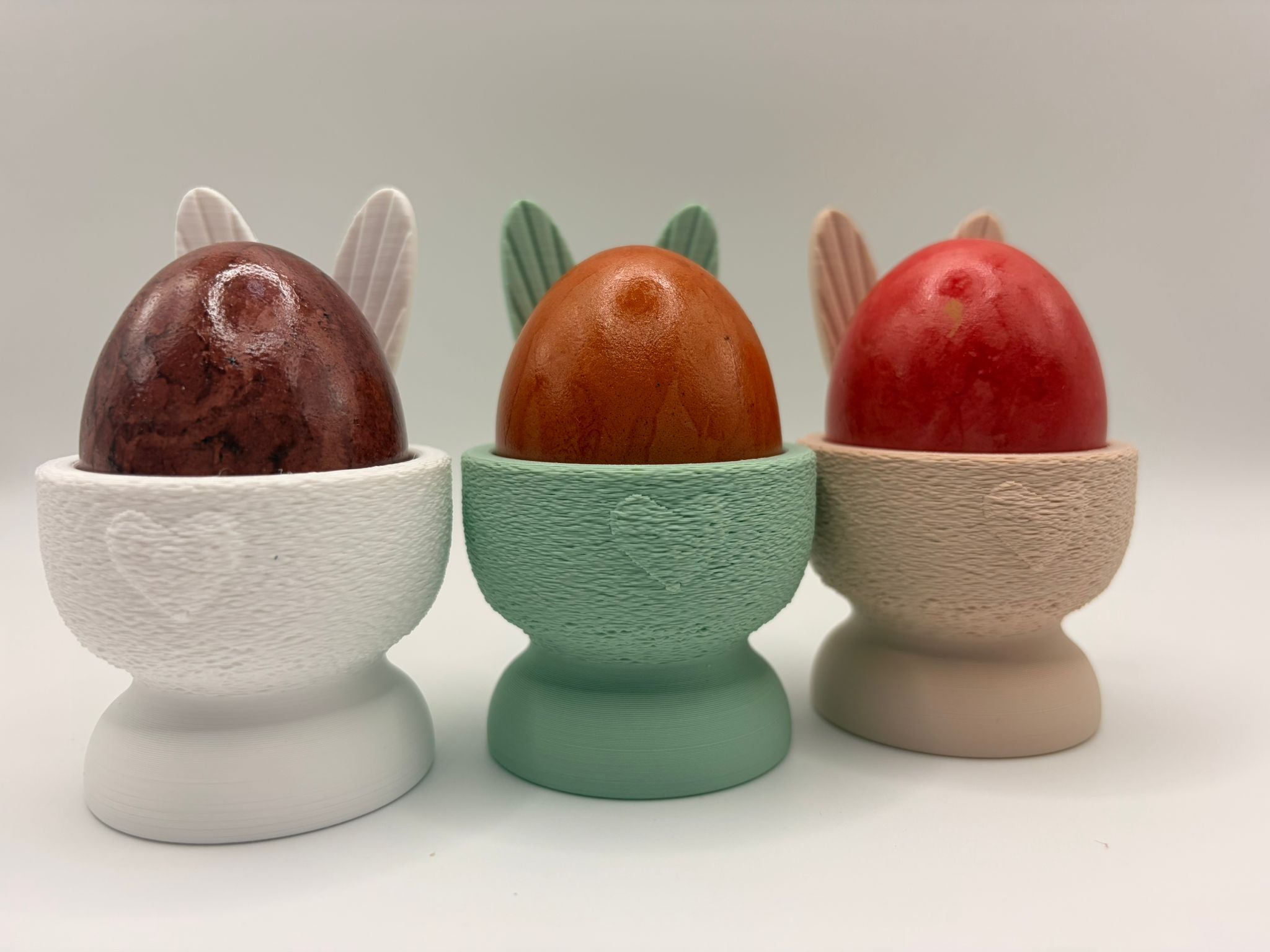 Osterhasen Eierbecher 3er Set - Süße Osterdeko für den Frühstückstisch